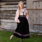 SALTO Oline Festdrakt Med Satin Bluse Rosa Flower (128 / 8 år)