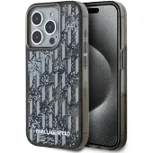Karl Lagerfeld Liquide Liquide Glitter Monogram Gradient iPhone 15 Pro-etui - svart