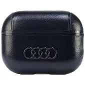 Audi AirPods Pro 2-etui i skinn med stort logo, svart/svart AU-APP2-GT/D3-BK