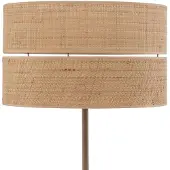 TK Lighting Gulvlampe Calma, beige, bast, høyde 159 cm, E27