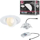 Paulmann innfelt spot Zina hvit Ø 9 cm IP65, svingbar, CCT-dimbar