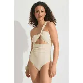 Gina Tricot  - Cutout swimsuit - Badedrakt - Hvit - XL - Dame