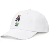 Ralph Lauren for man. 710B16084001 White Wimbledon Polo Bear twill cap (OSFA), Casual, Cotton