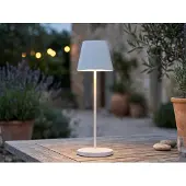 FH Lighting LED-bordlampe batteri Cosenza 2.0 34cm sandhvit