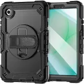 Tech-Protect Samsung Galaxy Tab A9/A11 Solid360 Hybrid-deksel med stropp - Svart