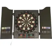 NSH Nordic Dartskive elektronisk i dartskab med dartpile NORD