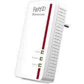 AVM FRITZ!Powerline 1260E - Strømlinjeadaptersett 1GbE, HomePlug AV (HPAV) 2.0, IEEE 1901 - Wi-Fi 5 - Dobbeltbånd - veggpluggbar