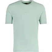 BOSS for man. 50473278 Turquoise stretch cotton T-shirt (L), Casual, Short sleeve