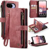 CASEME Google Pixel 10a C30 Multifunksjonell Lommebok-deksel - Rød
