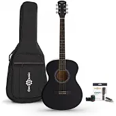 Gear4Music Student Akustisk Gitar & Tilbehørspakke fra Svart