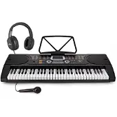 Gear4Music MK-2000 Bærbart Keyboard med 61 Taster fra - Nybegynnerpakke