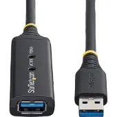 StarTech.com StarTech 16.4ft Active USB 3.0 Extension Cable with AC Power Adapter - Shielded - Male to Female USB USB 3.1 Gen 1 Type A (5Gbps) Extender (USB3AAEXT5M) - USB-forlengelseskabel - USB-type A (hann) ti