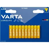 Varta Longlife AAA batteri - 10 pakning