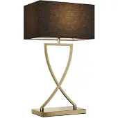 LUCANDE bordlampe Evaine, messing/svart, 66 cm, E27