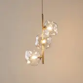 TK Lighting Hengelampe Lava, 3 lyskilder, Ø 29 cm, sand/konjakk, G9
