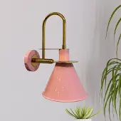 ROYALTECH Vegglampe Ramsay, rosa/gull, høyde 35 cm, metall
