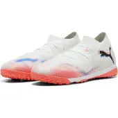 Puma FUTURE 8 MATCH TT Football Boots Unisex, Shoes, White/Black/Glowing Red, 39