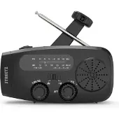 STREETZ S80 Crank Radio, solcellepanel, svart