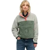 Superdry for woman. W2012349A Supersoft fleece Mash Up green (S), Casual, Polyester