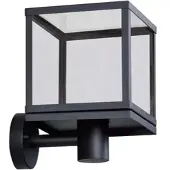 Segula Utendørs vegglampe Modern, rustfritt stål, glass, svart, E27