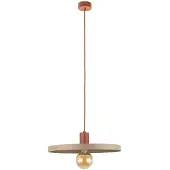 TK Lighting Pendellampe Sila, sand/rød, metall, Ø 45 cm, E27
