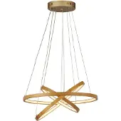 Searchlight Eternity hengelampe, gullfarget, bambus, Ø 50 cm