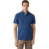 Hackett for man. HM5600201 Gmd Blue Pique Polo Shirt (XL), Casual, Cotton, Short sleeve