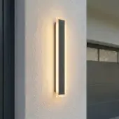 LUCANDE utendørs LED-vegglampe Ilora, svart, 60 cm, CCT, IP65