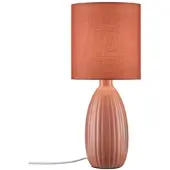 PR Home Bordlampe Uno, rustrød, høyde 37 cm, tekstil/keramikk