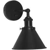 PR Home vegglampe Anton med stikkontakt, 18 cm, dimbar, svart