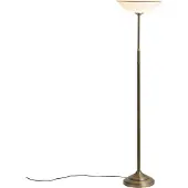 QAZQA Klassisk gulvlampe bronse med opalt glass - Katarina