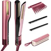 Shark SilkiPro Straight Hair rettetang + hårføner i Rosa | HT401EUPK | va SharkNinja