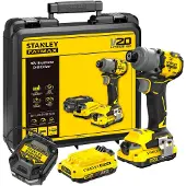 Stanley SFMCF830D2K-QW, Slagtrekker, Pistolhåndtak, 1/4, Svart, Gult, Børsteløs, 3200 RPM