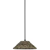 PR Home utendørs pendellampe LIS, brun, støpsel, Ø 27 cm