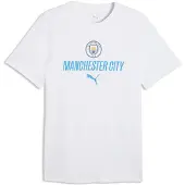 Puma Manchester City ftblCulture Tee Men, Sport, White/Light Blue, L