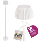 Briloner LED-gulvlampe Brilo unplugged Riffle, hvit, berøringsdimmer
