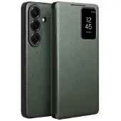 Qialino Samsung Galaxy S26 Smart View Flip-læretui - grønn