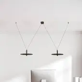 Zambelis LED-hengelampe 23227, svart, Ø 35 cm, 2 lyskilder, metall