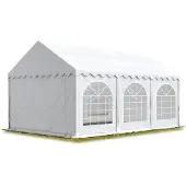 TOOLPORT 3x6 m partytelt, PVC-presenning, hvit, med bunnramme