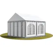 Sonstiges 3x4 m partytelt, PVC-presenning, grå-hvit, med bunnramme