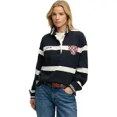 Superdry Crest Stripe Rugby Langermet Poloskjorte