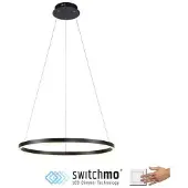 JUST LIGHT Ritus LED-pendellampe, Ø 58,5 cm, antrasitt