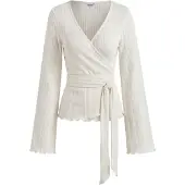 Object Ribbet Omslag Cardigan