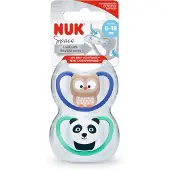 Nuk smokk i silikon, 6–18 m, Space, 2 stk.