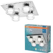 Osram LED-taklampe ORBIS FLAME, krom, 4 lyskilder, CCT IP44
