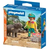 Playmobil DuoPack - Rangering med Neshorn - 10 Deler - 72025 - - OneSize - Lekefigur