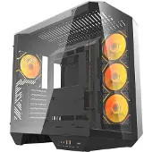 Darkflash DY470-datamaskinchassis med 4 ARGB-vifter - Svart