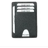INF Kortholder med RFID-beskyttelse av ekte skinn Black