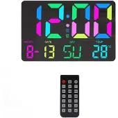 INF Digital klokke med RGB LED-skjerm Black