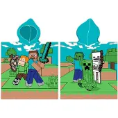 MCU Minecraft Poncho badehåndklæde med hætte - 100 procent bomuld